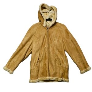 MACKINTOSH Womens Medium Hooded Faux Shearling Zip Jacket Cozy Lined Winter Coat